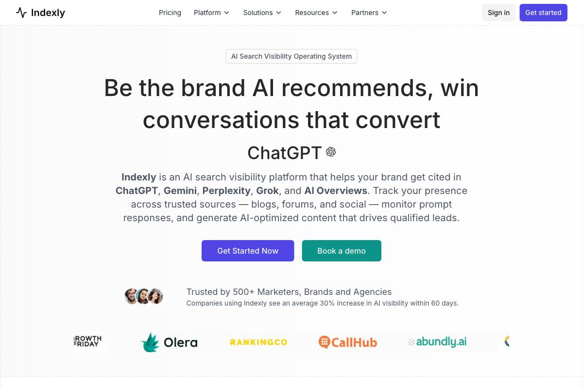 1. Indexly — Best for Comprehensive Brand Mentions in AI Search