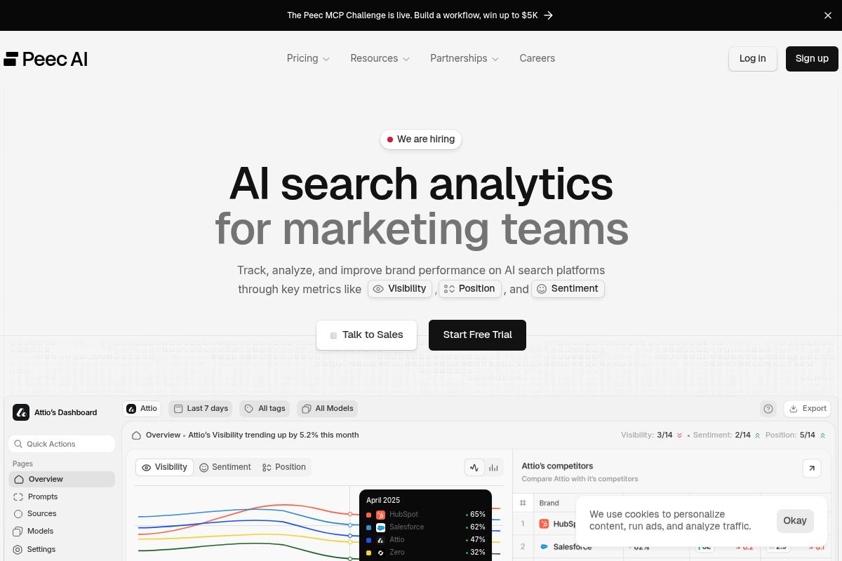 8. Peec AI — Best for Mid-Market Citation Tracking